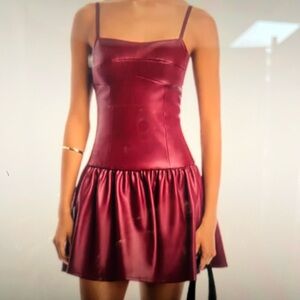 ASOS Faux Leather Sleeveless Mini Dress- Brand New